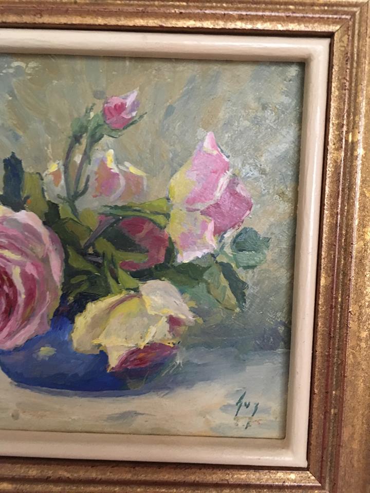 Nature morte bouquet de roses dans un vase