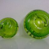 Green Sommerso Murano Glass Ashtrays, Italy, 1960s, Set of 2