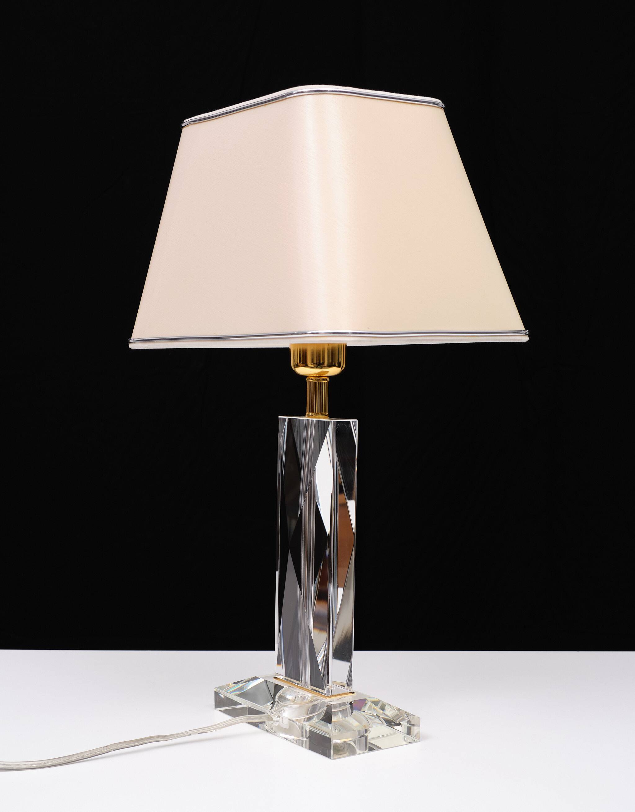 Lampe de table en cristal Hollywood Regency Allemagne années 1970