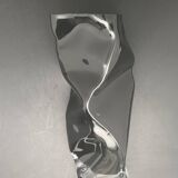 Black tinted glass vase with crumpled effect