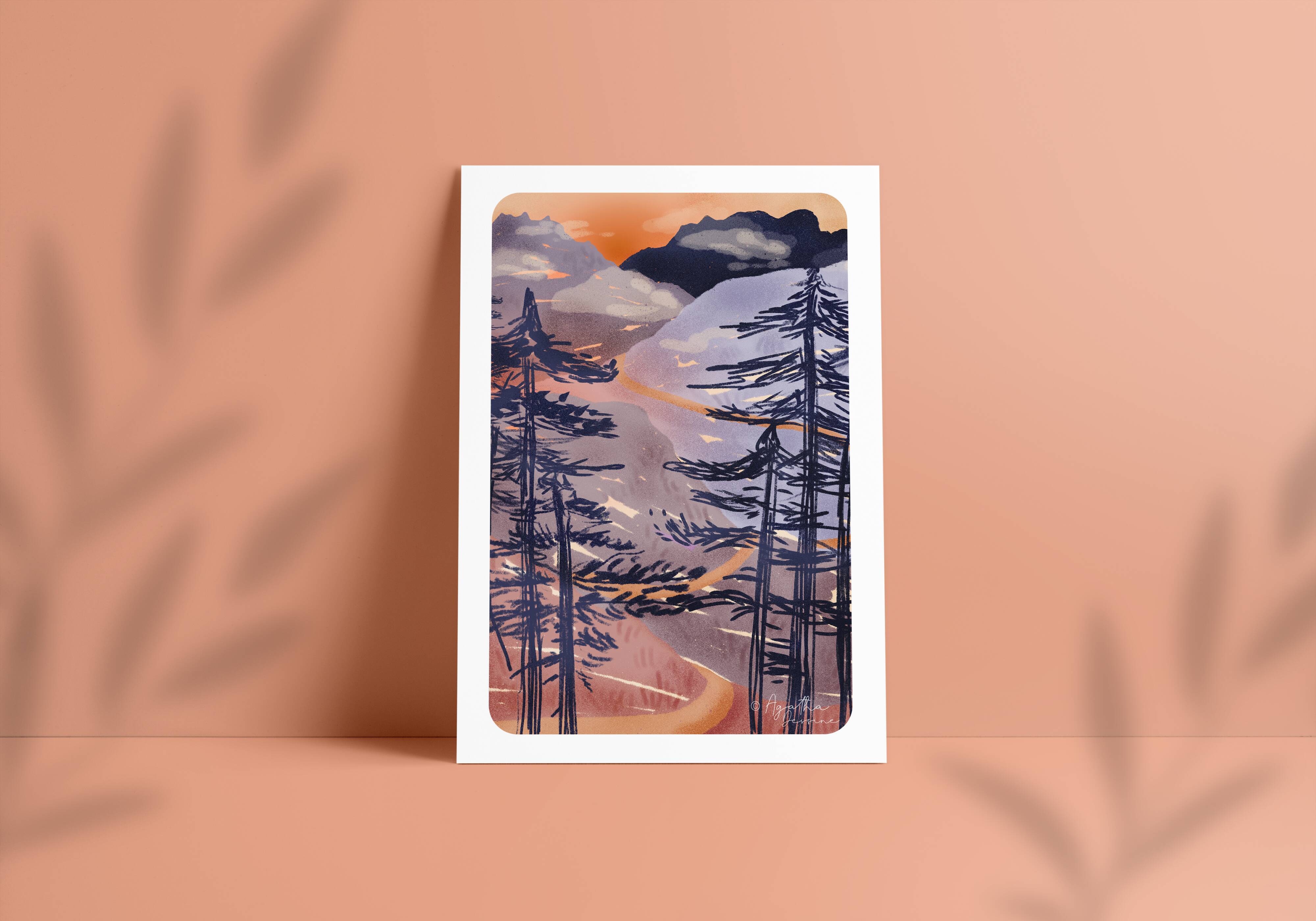 Illustration "Corsican Mountains" A4