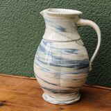Water jug, signed, blue and white scrolls