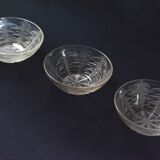 Suite of 3 crystal thistle cups - René Lalique.