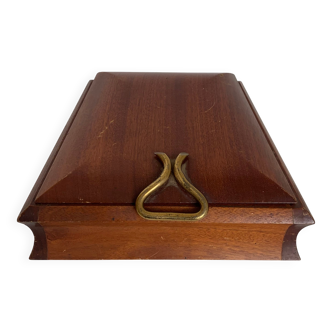 Vintage 1960 wooden cigar and cigarette dispenser - 20 x 19 cm