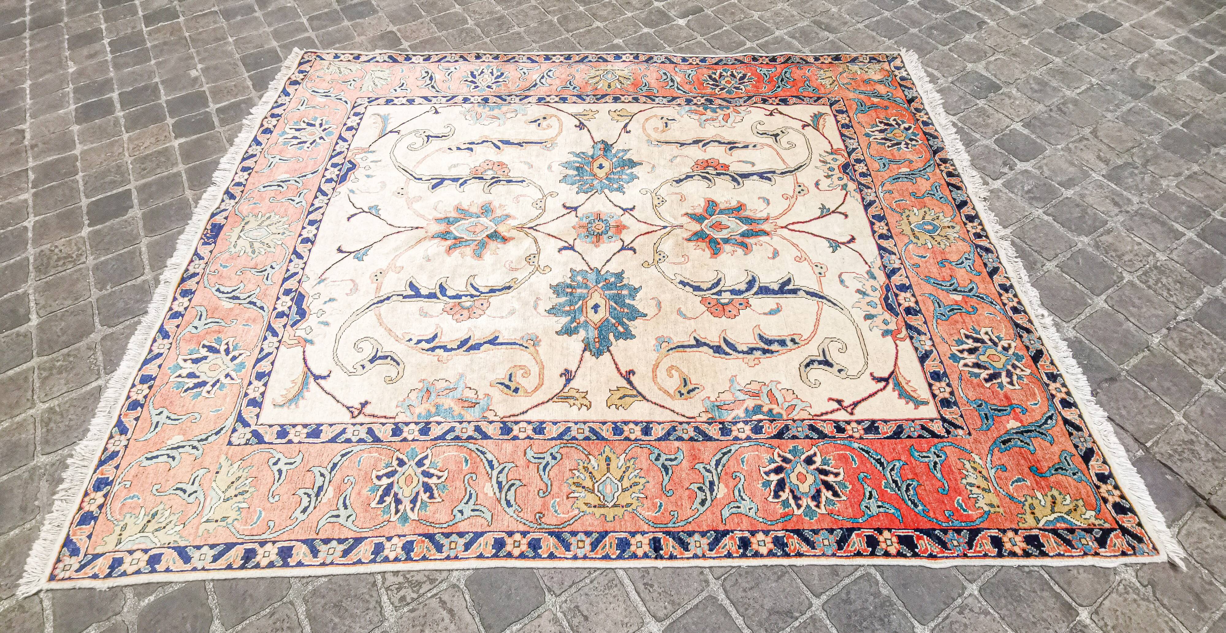 Heriz handmade Persian vintage oriental rug 240 x 195 cm