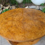 Oval coffee table Art Deco Walnut Burr