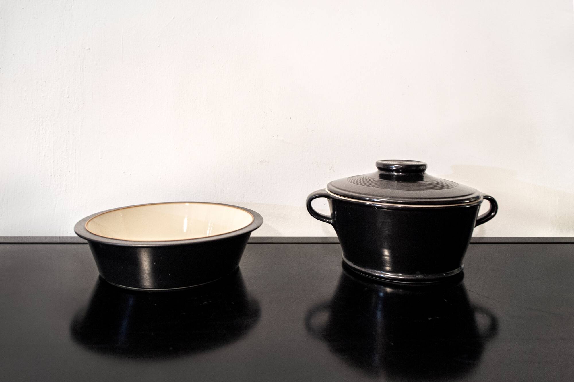 Black Ceramic by Franco Bucci for Pesaro Workshop, Italy, Anni '70