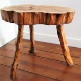 Coffee table solid wood tripod vintage folk art