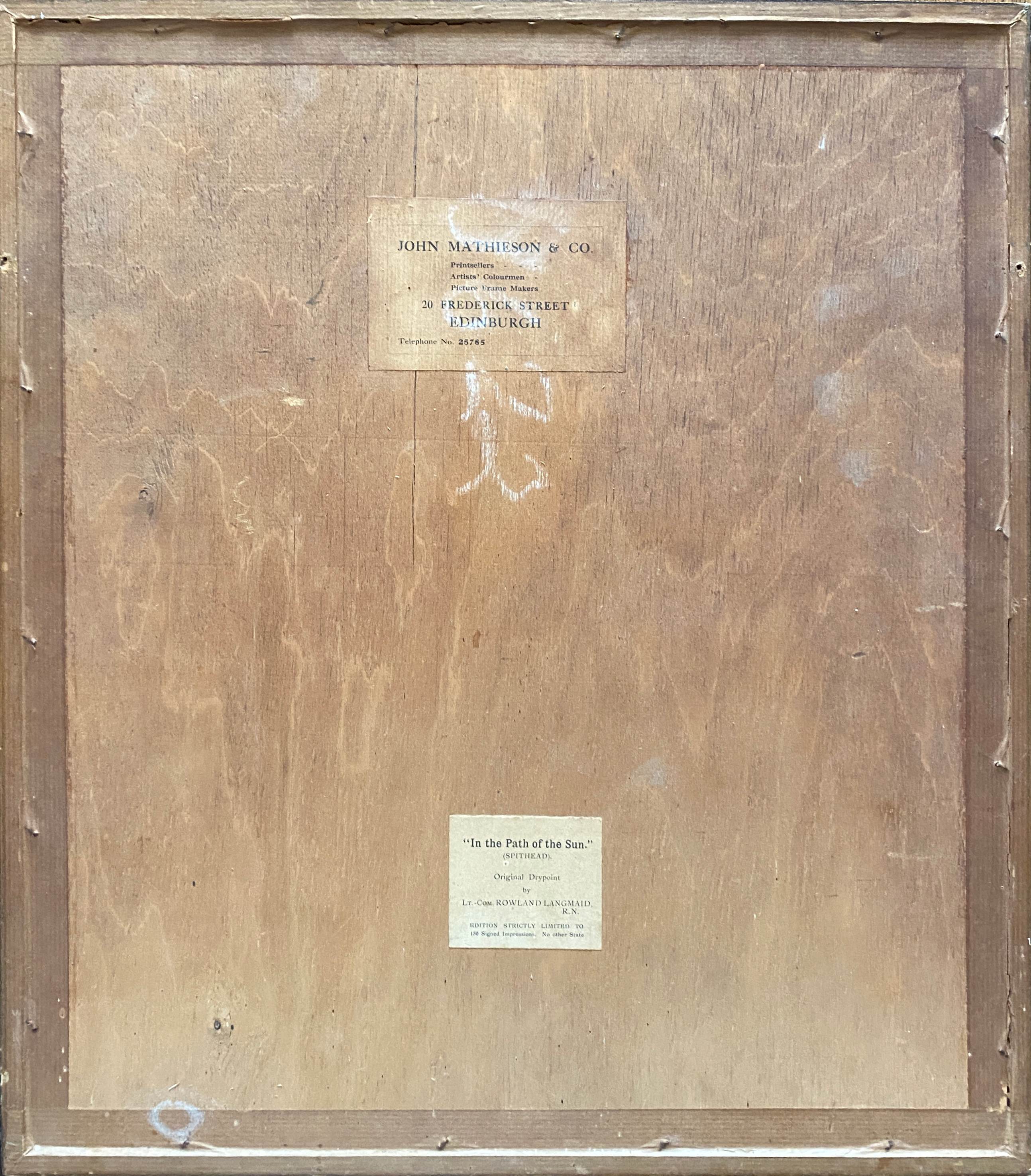 Original painting engraving Rowland Langmaid (1897/1956) "In the Path of the Sun"