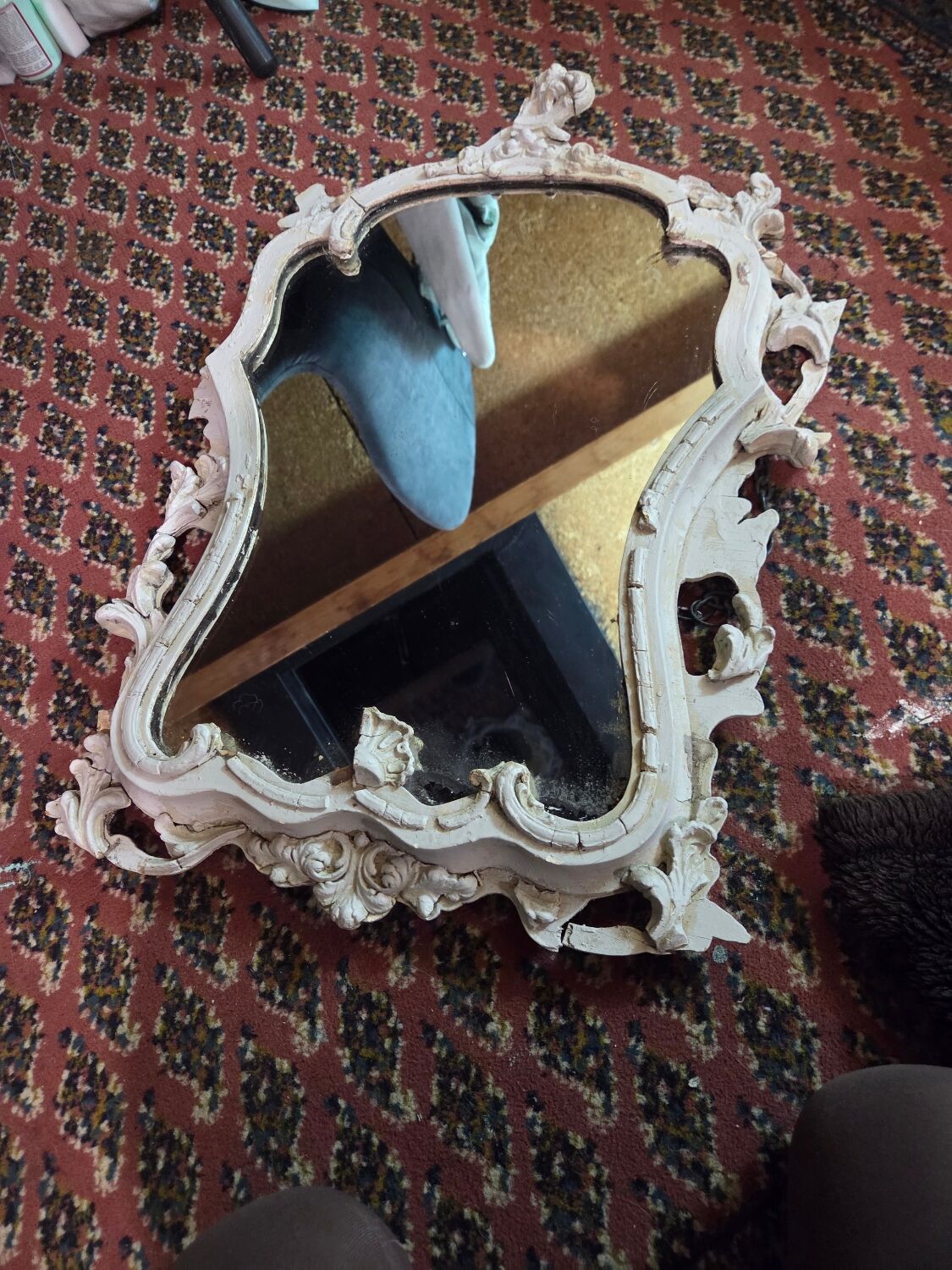 Antique 19th Century Dutch Trumeau Mirror – Rococo Style