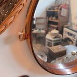 Miroir vintage en plastique orange seventies