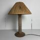 Lampe de table en bois tourné wabi-sabi brutaliste dans le style de Charles Dudouyt.