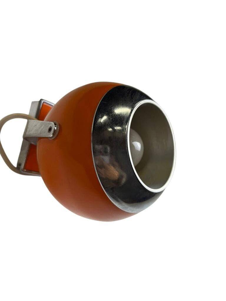 Vintage Space Age wall light orange/chrome ball