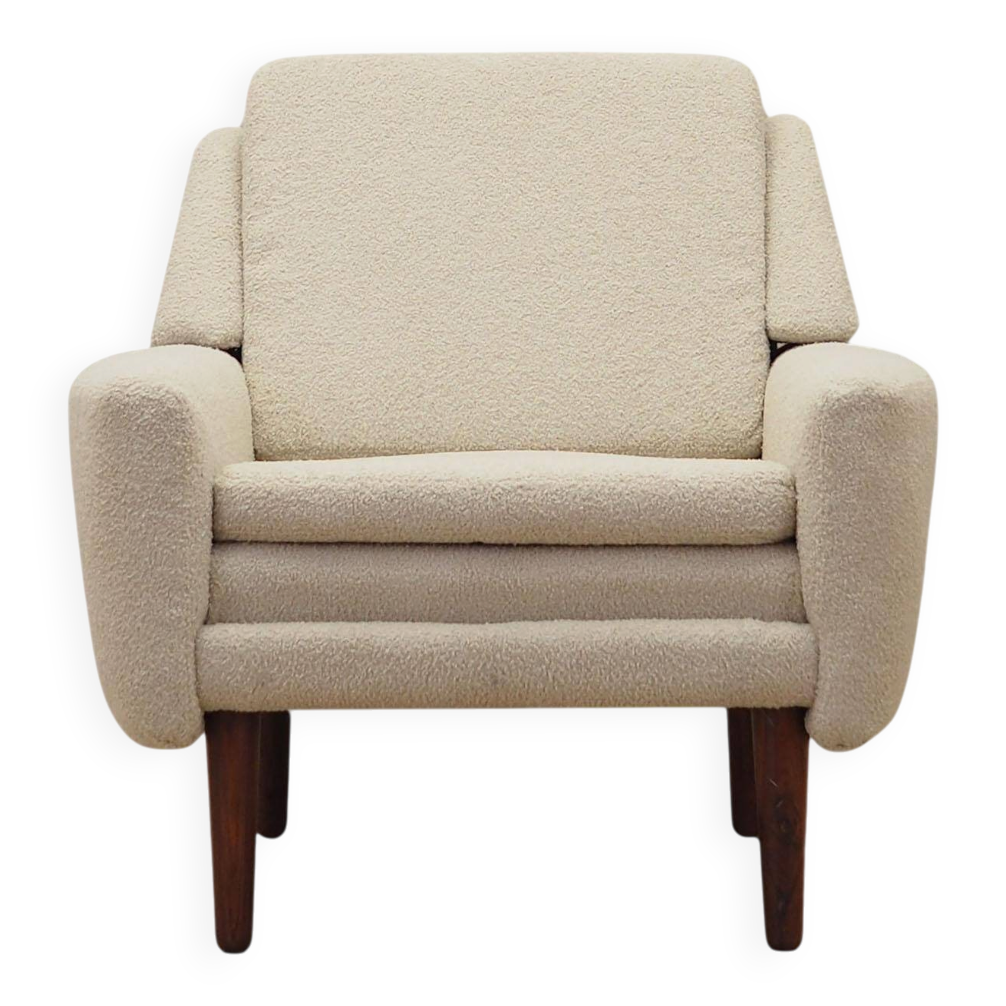 Fauteuil danois crème, années 1970