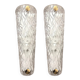 Monumental Clear Murano Glass Wall Sconces from Italy – Set of Two