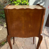 Old wooden bedside table