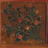 Antique wedding chest with polychrome floral motifs (circa 1860) #104