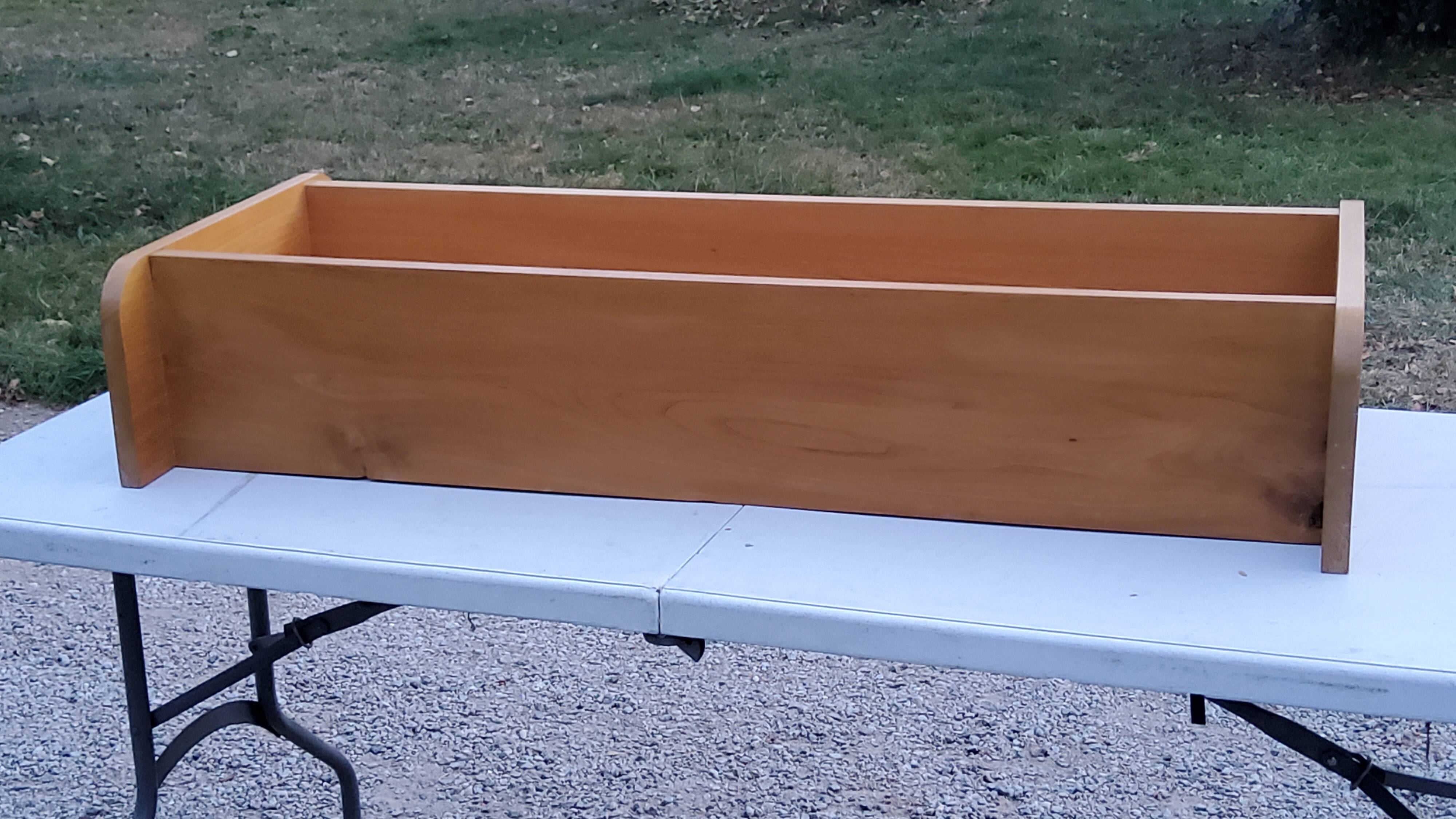 Double wall shelf in solid blond oak from the 1950s