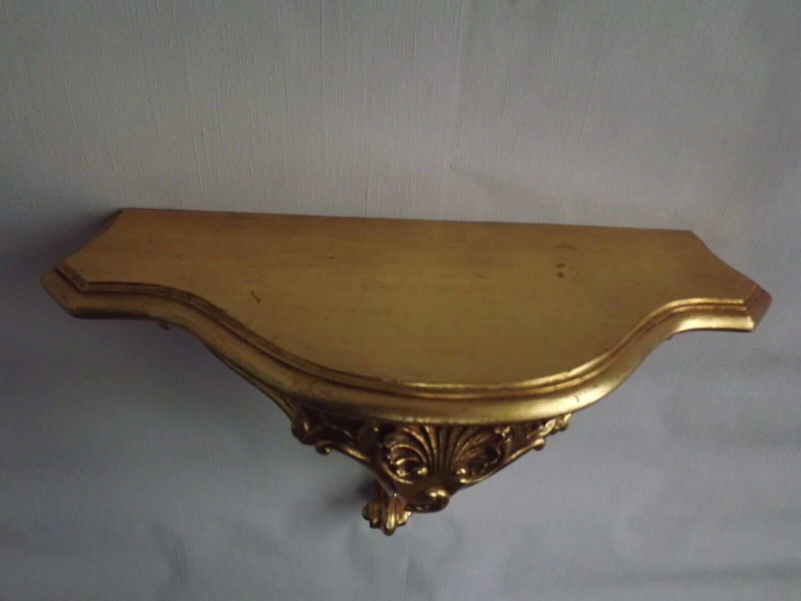 French vintage regency style gold resin half round console wall table 4022