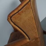 Vintage Dutch cognac coloured leather club chair