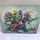 Painting painting oil on canvas Oechslin "bouquet de fleurs" vintage