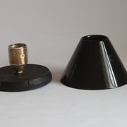 Black cone ceiling lights "Jolly" by Bruno Celupica for Tronconi, Italy 1970s, set of three.
