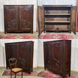 Armoire basse de style Louis XV en noyer 19ème