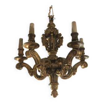 19th century gilded wood chandelier