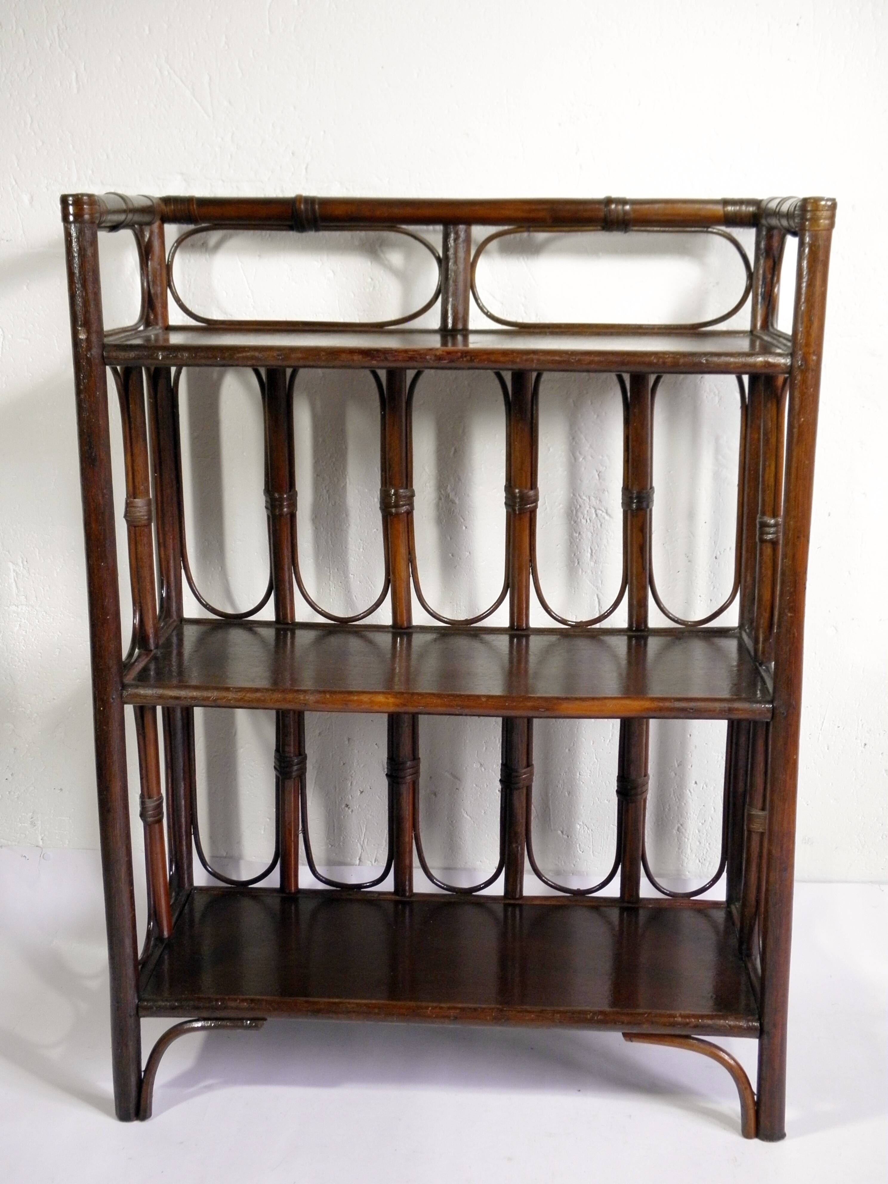 SHELF - BOOKCASE on legs in RATTAN