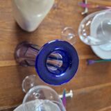 Cobalt blue Bohemian crystal soliflore vase