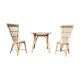 Pair of chairs and rattan table, vintage wicker XXth