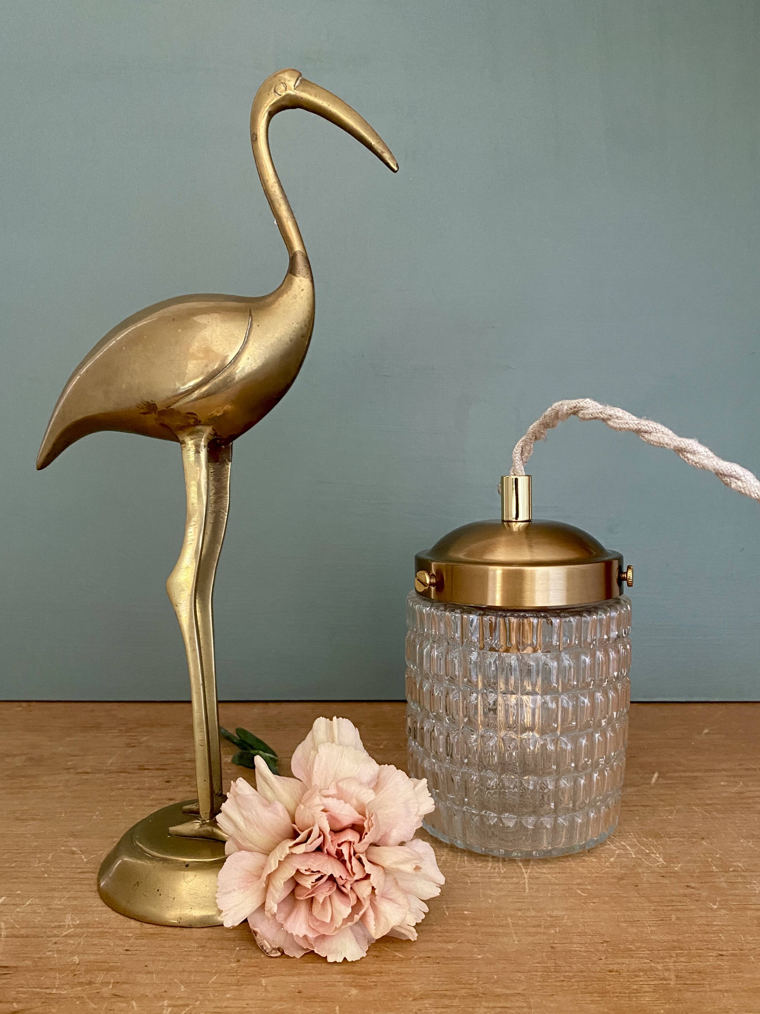 Vintage glass globe portable lamp or table lamp