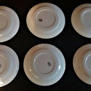 Série de six assiettes plates en faïence BV céramique Sud Est