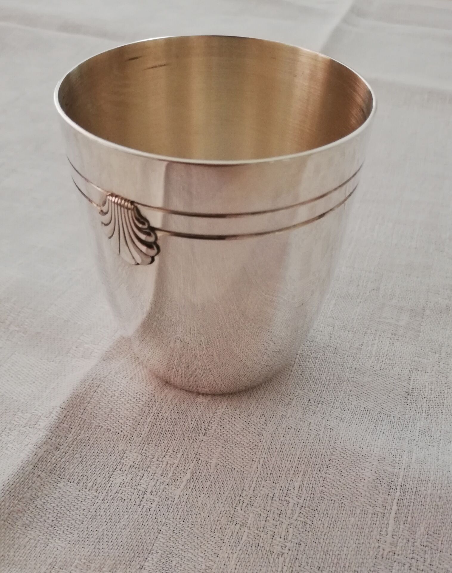 Timbale Ercuis Silver Metal Shell