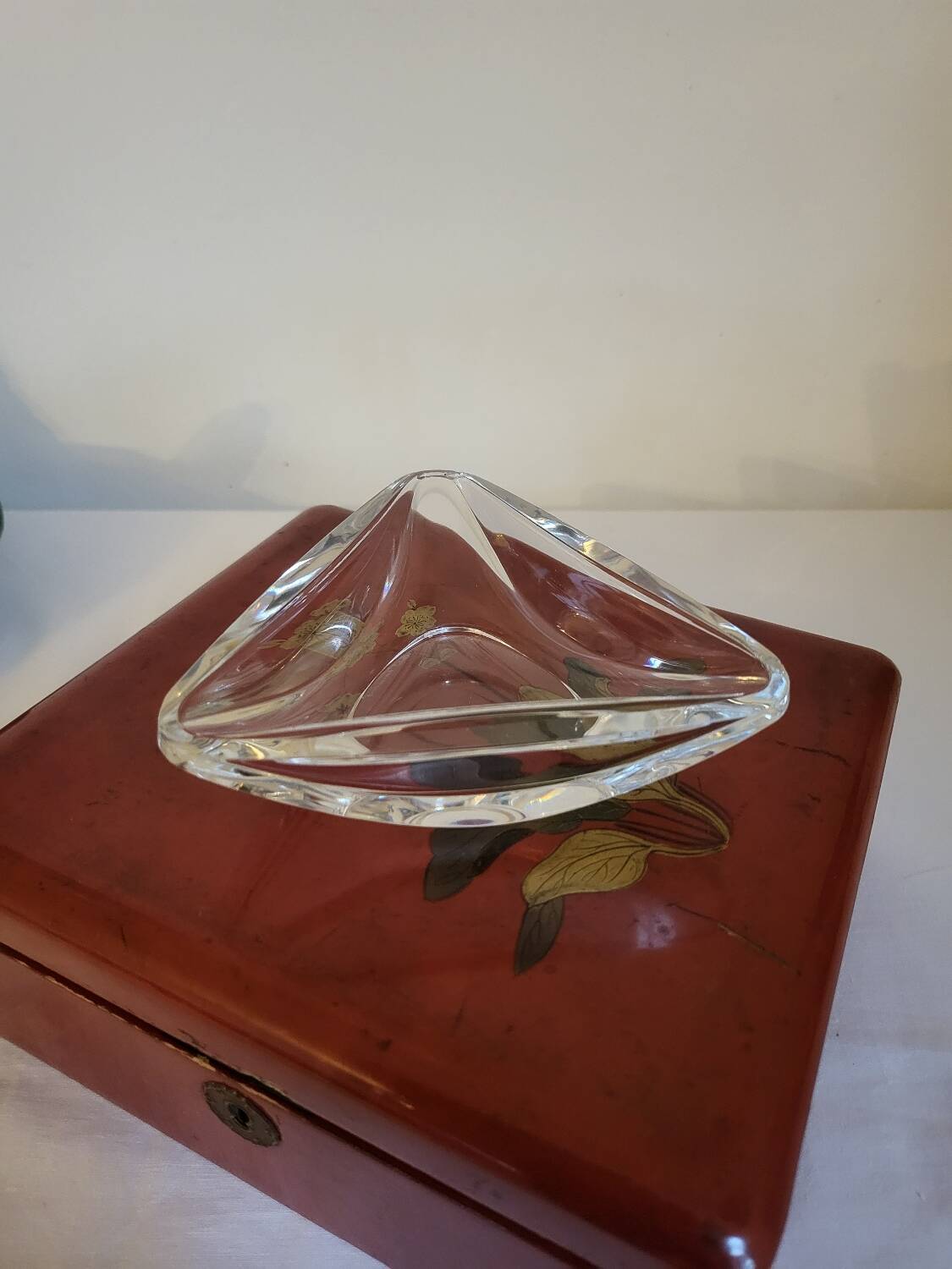 Val St Lambert Crystal Pocket Ashtray