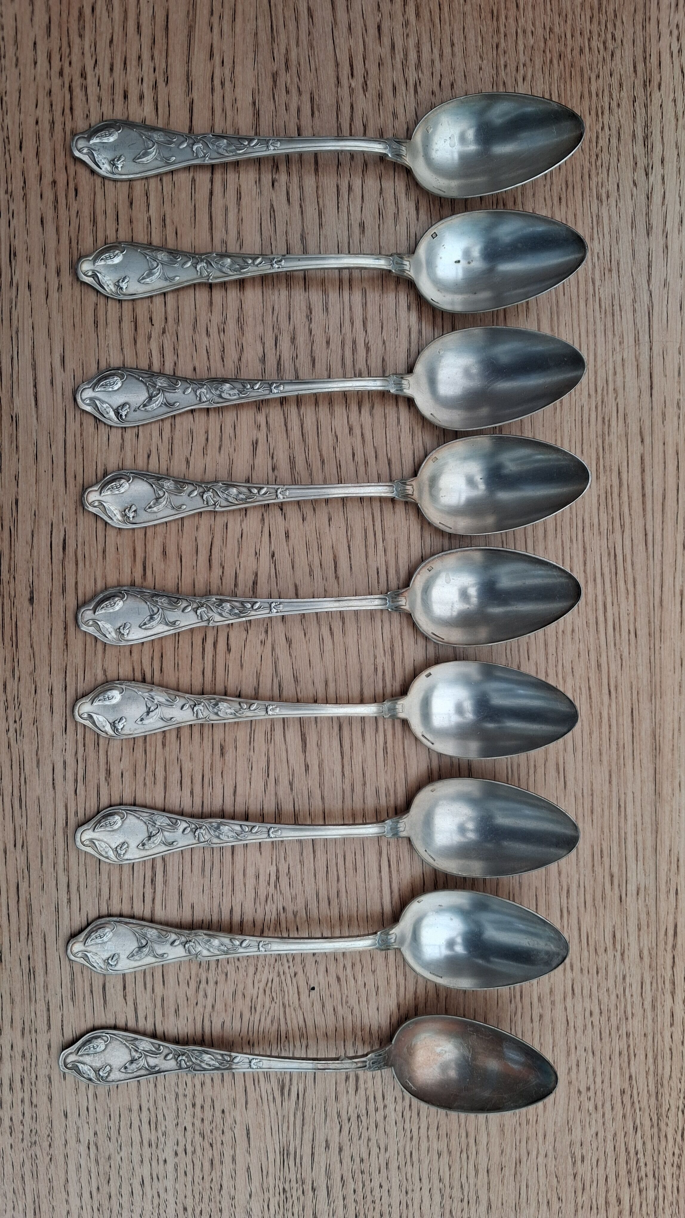 Large Art Nouveau Boulenger cocoa spoons
