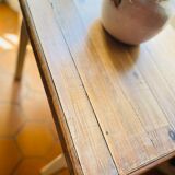 White rectangular and wood table