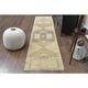 1970s Vintage Turkish Hand-Knotted Wool Cotton Orange Runner Rug 75x322