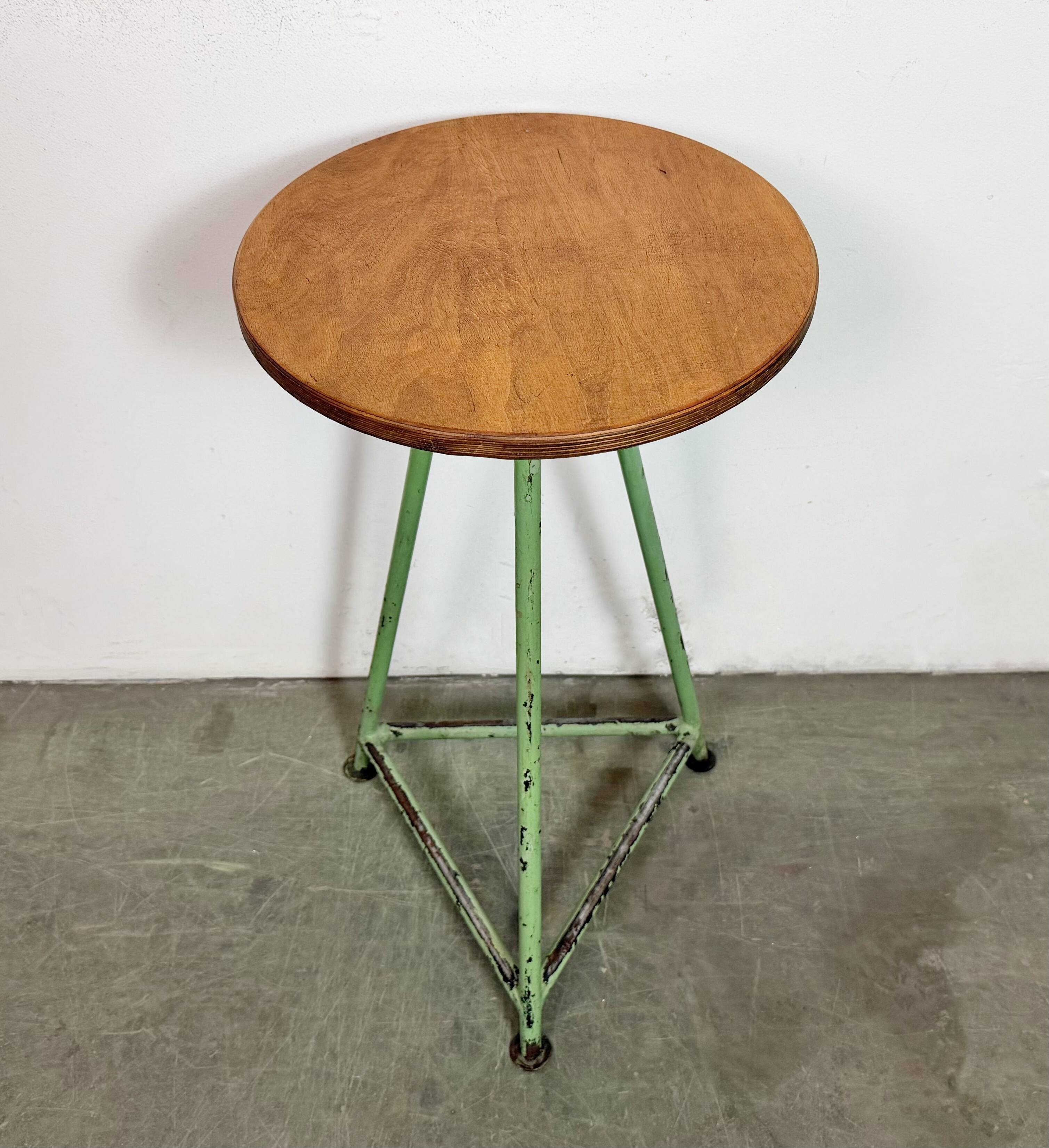 Green Industrial Workshop Stool, 1960s