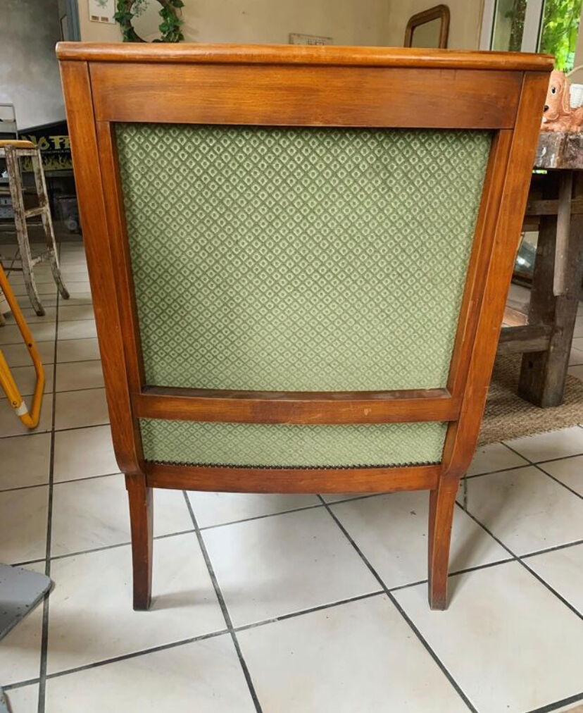 Green "Bergère" armchair