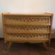 Commode scandinave vintage rotin