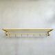 Mid-Century Coat Rack, Gold Coat Rack, Hallway Hook Rail, 1960s