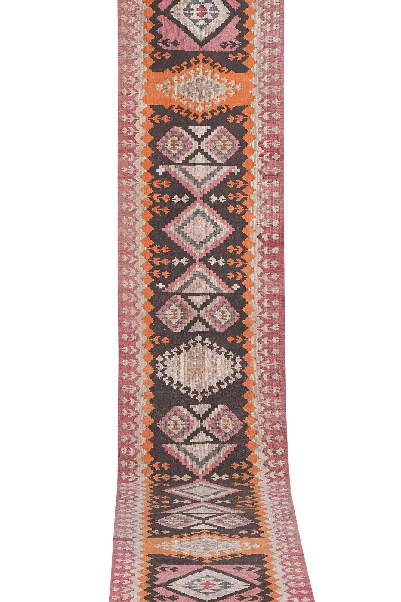 Vintage Turkish hallway rug 98x458 cm