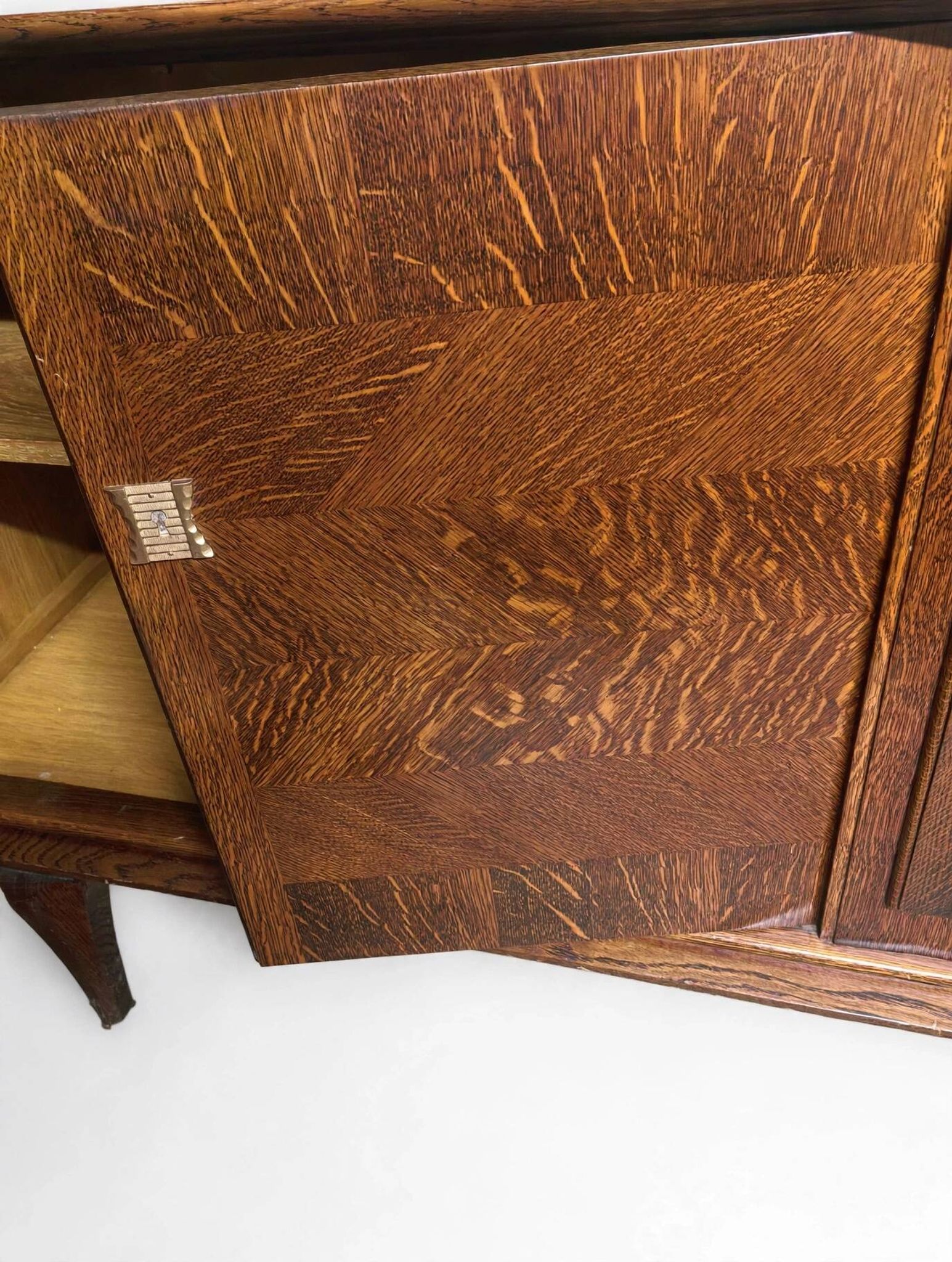 Art Deco diamond-point buffet enfilade in oak - 1930s-1950s - 3