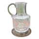 Jug / Carafe made of cut glass or crystal with its metal under-bottle.
