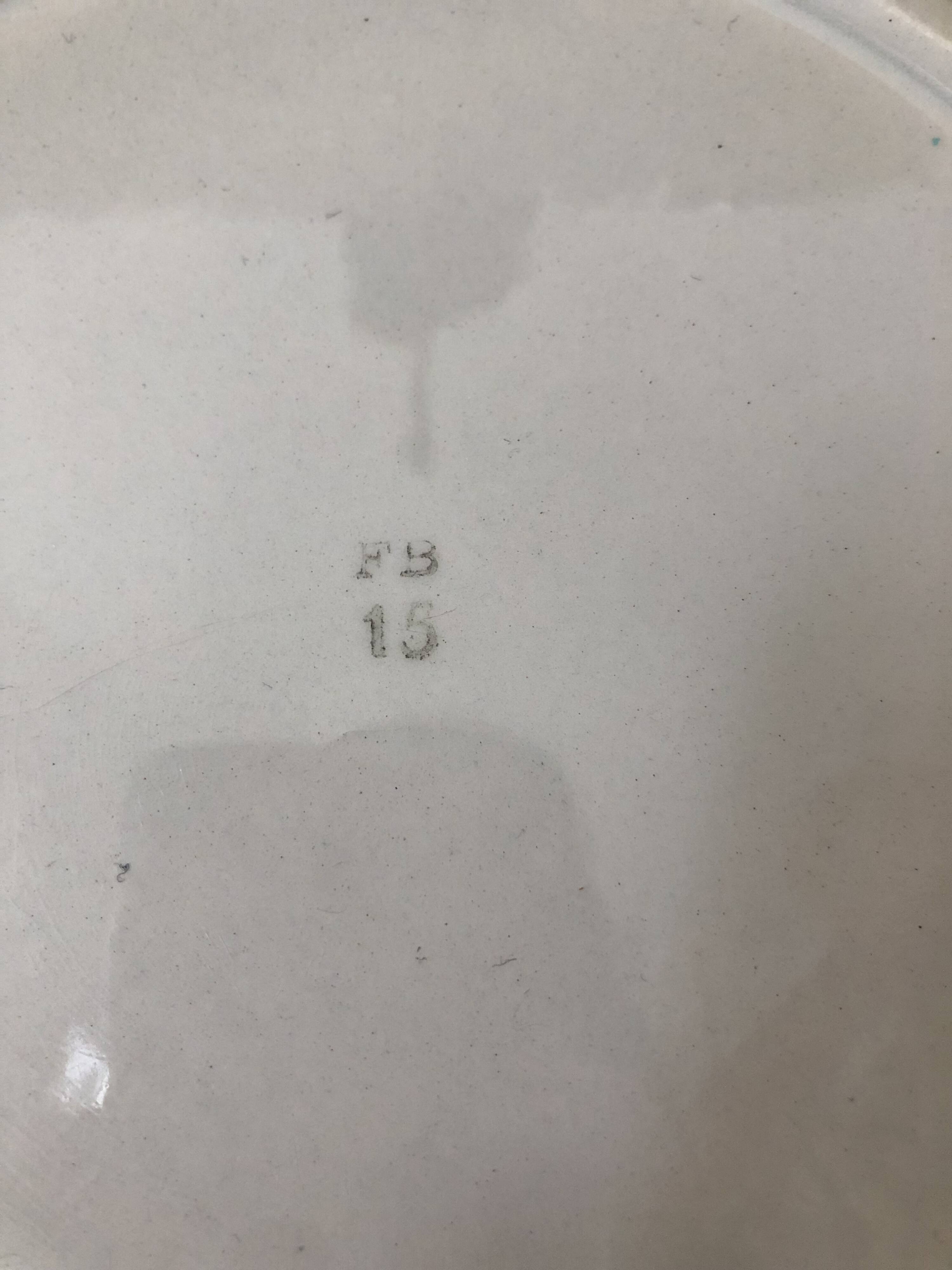 Vintage sublime white and blue hollow dish Badonviller earthenware