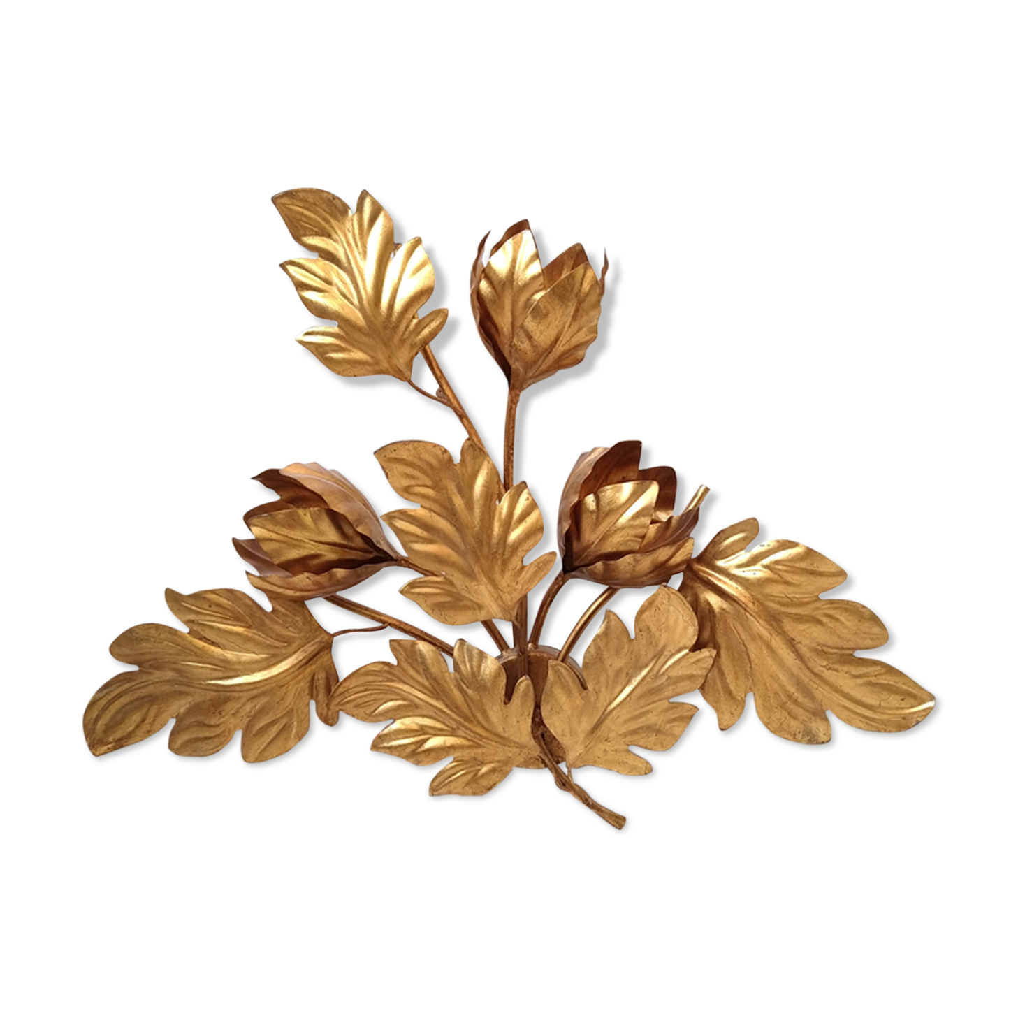 Wall light gold metal flower