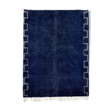Tapis marocain moderne bleu foncé 200x300cm