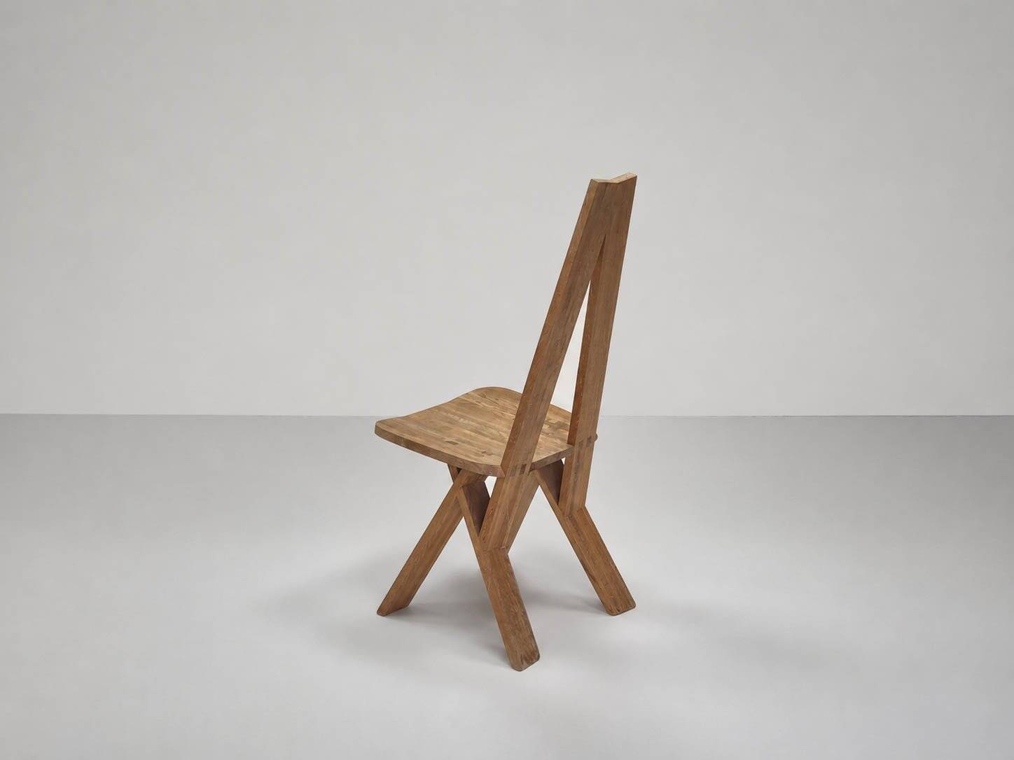 Model S45 Chlacc wood chair by Pierre Chapo, 1979