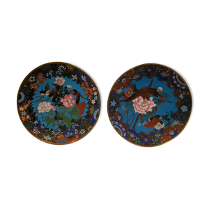 Assiettes cloisonné émail